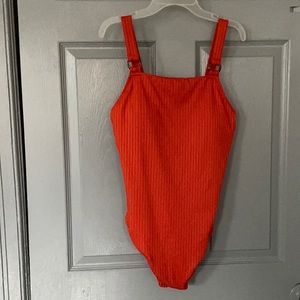 Orange one-piece bathing-suit